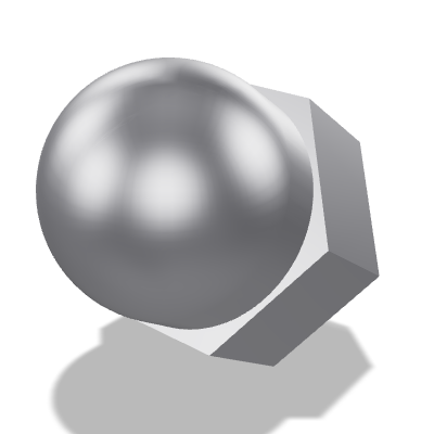 Hexagon Domed Cap Nut DIN 1587 — M14×2 — 6 — Steel — None (as processed)
