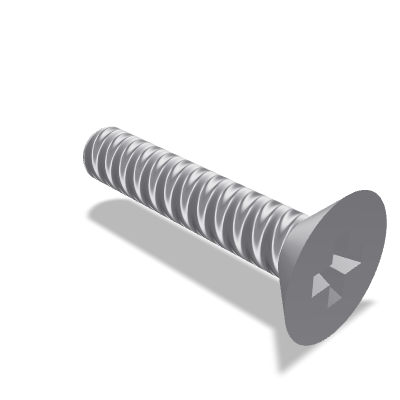Rounded End Pozidriv Countersunk Head Tapping Screw ISO 7050 — ST3.5×19