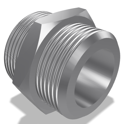 Series L Straight Union Connector ISO 8434-1 — 28 — Free-cutting steel 11SMnPb30 / 1.0718 — Zinc-nickel plated