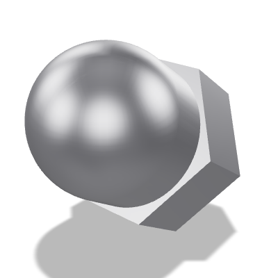 Hexagon Domed Cap Nut DIN 1587 — M5×0.8 — 6 — Steel — None (as processed)