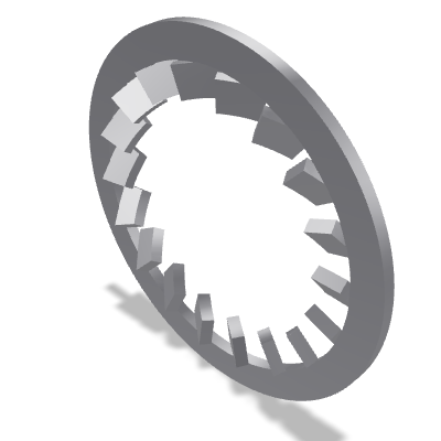 Serrated Lock Washer Internal Tooth DIN 6798J — 30 — None (as processed)