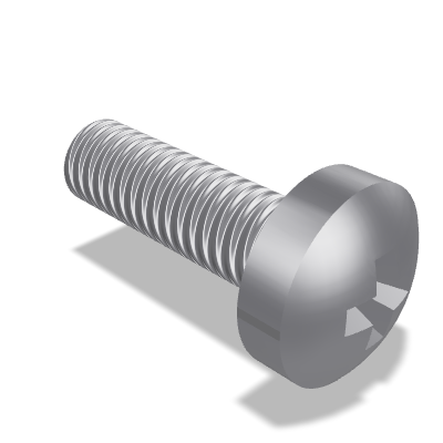 Pozidriv Cross Recessed Pan Head Screw ISO 7045 — M2.5×8 — 4.8 — Steel — None (as processed)