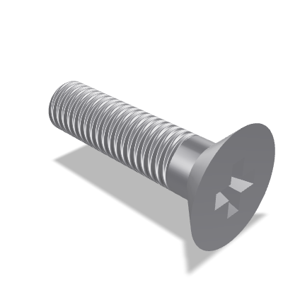 Pozidriv Cross Recessed Countersunk Head Screw ISO 7046-2 — M5×20 — 8.8 — Steel — None (as processed)