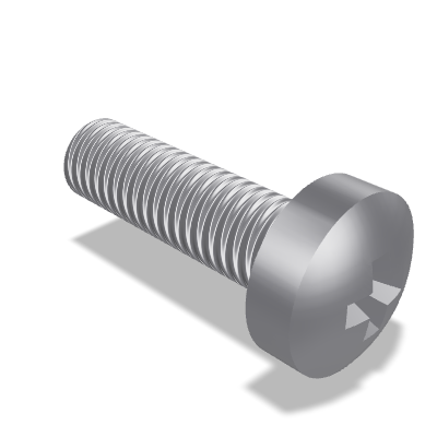Pozidriv Cross Recessed Pan Head Screw ISO 7045 — M3×10 — 4.8 — Steel — None (as processed)