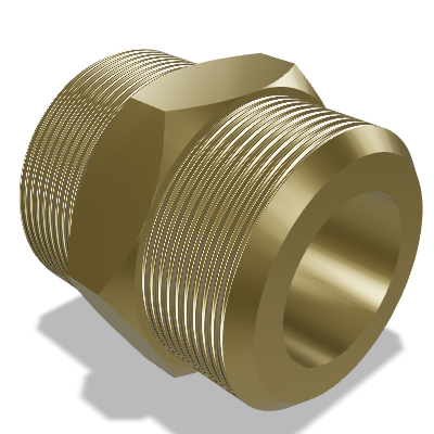 Series S Straight Union Connector ISO 8434-1 — 38 — Brass CuZn35Ni2 / 2.0540 — None (as machined)