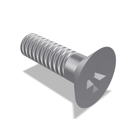 Flat End Pozidriv Countersunk Head Tapping Screw ISO 7050 — ST9.5×32 — St — Steel — None (as processed)