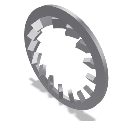 Serrated Lock Washer Internal Tooth DIN 6798J — 24 — None (as processed)