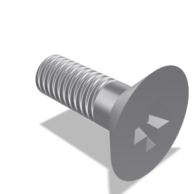 Pozidriv Cross Recessed Countersunk Head Screw ISO 7046-2 — M4×12 — 8.8 — Steel — None (as processed)
