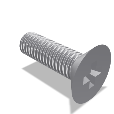Pozidriv Cross Recessed Countersunk Head Screw ISO 7046-1 — M3×10 — None (as processed)