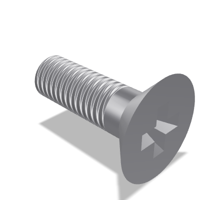 Pozidriv Cross Recessed Countersunk Head Screw ISO 7046-2 — M8×25 — 8.8 — Steel — None (as processed)