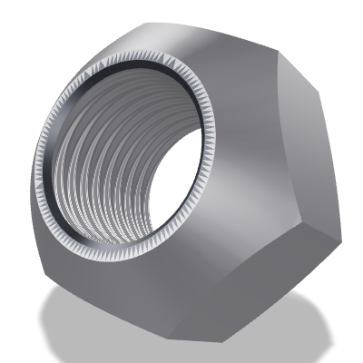 Prevailing Torque Hex Nut ISO 7042 — 33 — 5 — Steel — None (as processed)