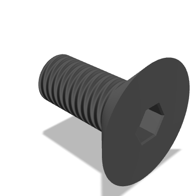 Hexagon Socket Countersunk Head Screw ISO 10642 — M5×12 — 12.9 — Steel — Black oxide