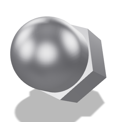 Hexagon Domed Cap Nut DIN 1587 — M6×1 — 6 — Steel — None (as processed)