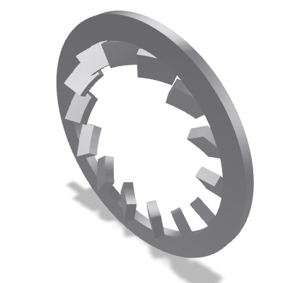 Serrated Lock Washer Internal Tooth DIN 6798J — 14 — None (as processed)