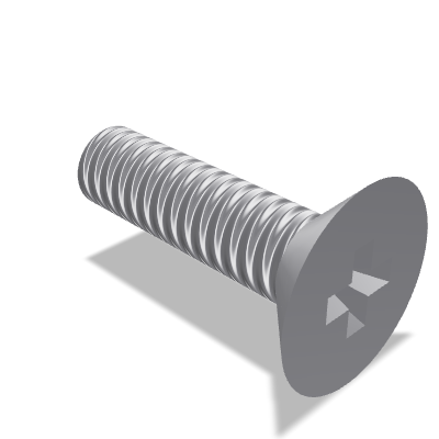 Pozidriv Cross Recessed Countersunk Head Screw ISO 7046-1 — M1.6×6 — None (as processed)