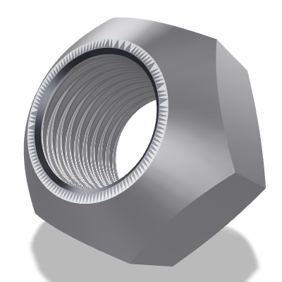 Prevailing Torque Hex Nut ISO 7042 — 39 — 5 — Steel — None (as processed)