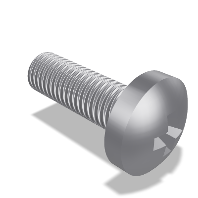 Pozidriv Cross Recessed Pan Head Screw ISO 7045 — M10×30 — 4.8 — Steel — None (as processed)