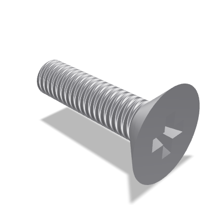 Pozidriv Cross Recessed Countersunk Head Screw ISO 7046-1 — M4×16 — None (as processed)
