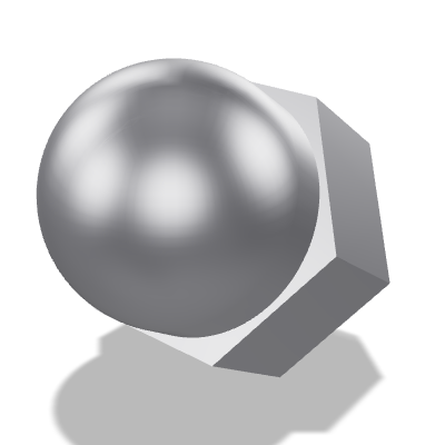 Hexagon Domed Cap Nut DIN 1587 — M24×3 — 6 — Steel — None (as processed)