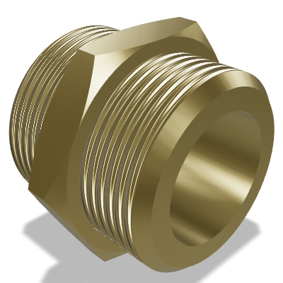 Series L Straight Union Connector ISO 8434-1 — 28 — Brass CuZn35Ni2 / 2.0540 — None (as machined)