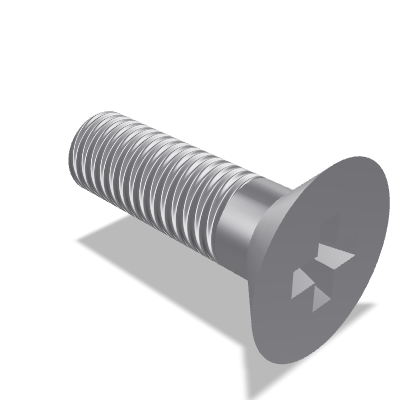Pozidriv Cross Recessed Countersunk Head Screw ISO 7046-2 — M3×10 — 8.8 — Steel — None (as processed)