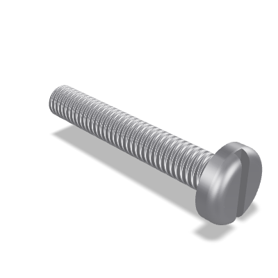 Slotted Pan Head Screw ISO 1580 — M4×25 — 4.8 — Steel — None (as processed)