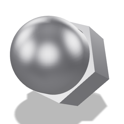Hexagon Domed Cap Nut DIN 1587 — M10×1.5 — 6 — Steel — None (as processed)