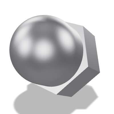 Hexagon Domed Cap Nut DIN 1587 — M4×0.7 — 6 — Steel — None (as processed)