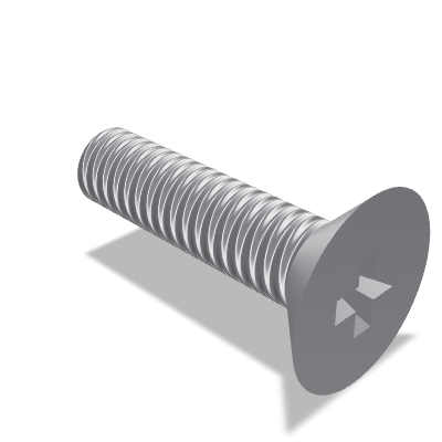 Pozidriv Cross Recessed Countersunk Head Screw ISO 7046-1 — M2×8 — None (as processed)