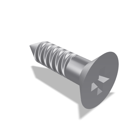 Cone End Phillips Countersunk Head Tapping Screw ISO 7050 — ST4.8×19 — St — Steel — None (as processed)
