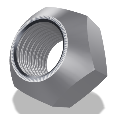 Prevailing Torque Hex Nut ISO 7042 — 27 — 5 — Steel — None (as processed)
