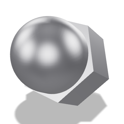 Hexagon Domed Cap Nut DIN 1587 — M20×2.5 — 6 — Steel — None (as processed)