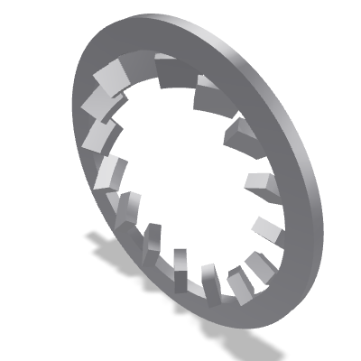 Serrated Lock Washer Internal Tooth DIN 6798J — 22 — None (as processed)