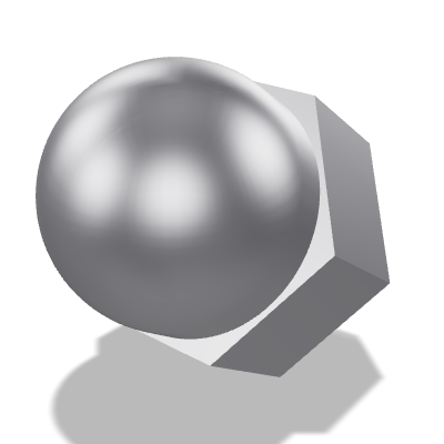 Hexagon Domed Cap Nut DIN 1587 — M16×2 — 6 — Steel — None (as processed)