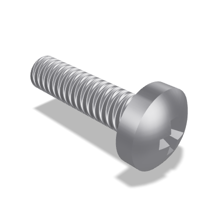 Pozidriv Cross Recessed Pan Head Screw ISO 7045 — M1.6×6 — 4.8 — Steel — None (as processed)