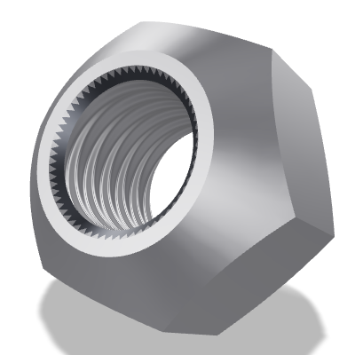 Prevailing Torque Hex Nut ISO 7042 — 5 — 5 — Steel — None (as processed)