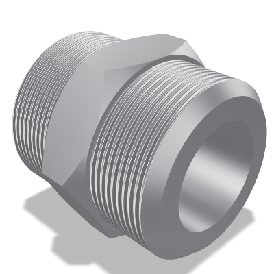 Series S Straight Union Connector ISO 8434-1 — 38 — Stainless steel X6CrNiMoTi17-12-2 / 1.4571 — None (as machined)