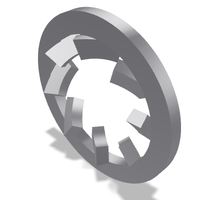 Serrated Lock Washer Internal Tooth DIN 6798J — 3.5 — None (as processed)