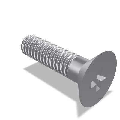 Pozidriv Cross Recessed Countersunk Head Screw ISO 7046-2 — M2×8 — 8.8 — Steel — None (as processed)
