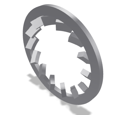 Serrated Lock Washer Internal Tooth DIN 6798J — 16 — None (as processed)