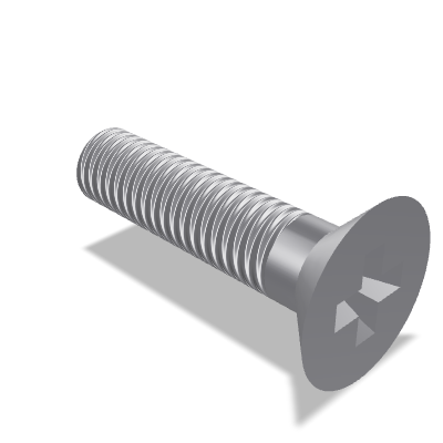 Pozidriv Cross Recessed Countersunk Head Screw ISO 7046-2 — M6×25 — 8.8 — Steel — None (as processed)