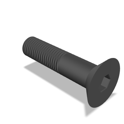Hexagon Socket Countersunk Head Screw ISO 10642 — M20×90 — 8.8 — Steel — Black oxide