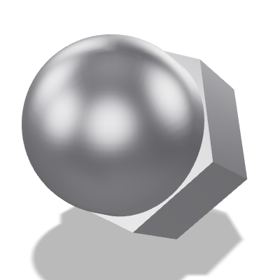 Hexagon Domed Cap Nut DIN 1587 — M22×2.5 — 6 — Steel — None (as processed)