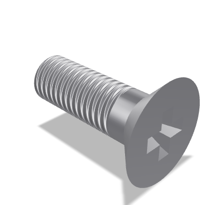 Pozidriv Cross Recessed Countersunk Head Screw ISO 7046-2 — M10×30 — 8.8 — Steel — None (as processed)