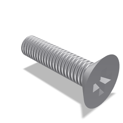 Pozidriv Cross Recessed Countersunk Head Screw ISO 7046-1 — M6×25 — None (as processed)