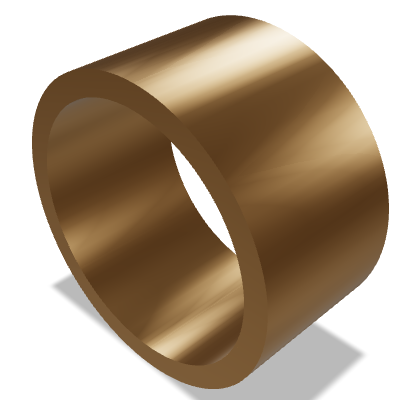 Wrapped Plain Bush ISO 3547 — 16 x 19 x 10 — Thermoplastic-lined porous sintered bronze on steel