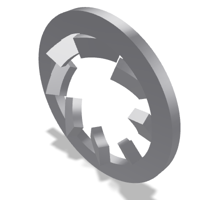 Serrated Lock Washer Internal Tooth DIN 6798J — 4 — None (as processed)