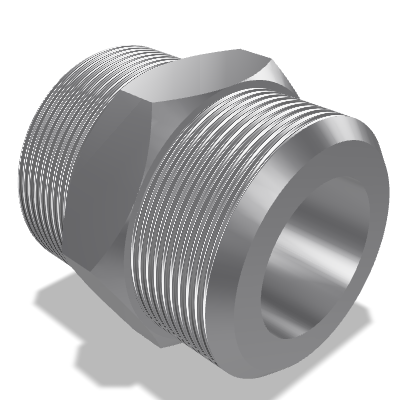 Series S Straight Union Connector ISO 8434-1 — 38 — Free-cutting steel 11SMnPb30 / 1.0718 — Zinc plated